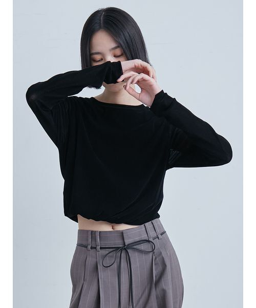 【新品タグ付き】MIESROHE フロッキーチュールねじりTシャツ フロッキーチュールねじりTシャツ(Tシャツ)｜トップス｜MIESROHE