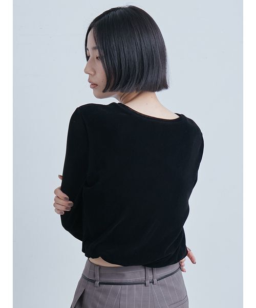 MIESROHE（ミースロエ）の「フロッキーチュールねじりTシャツ（T