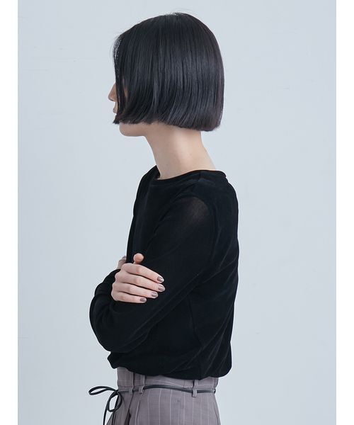 【新品タグ付き】MIESROHE フロッキーチュールねじりTシャツ フロッキーチュールねじりTシャツ(Tシャツ)｜トップス｜MIESROHE