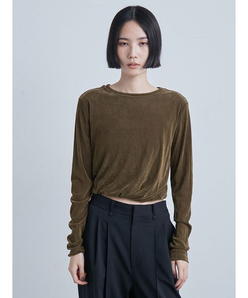 MIESROHE(ミースロエ) フロッキーチュールねじりTシャツ フロッキーチュールねじりTシャツ（Tシャツ/カットソー）｜MIESROHE