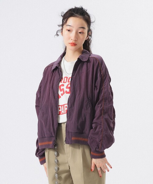 BEAMS BOY（ビームスボーイ）の「バーシティー ブルゾン（ブルゾン・レディース・グレー/パープル・ONE SIZE）」の9枚目の写真