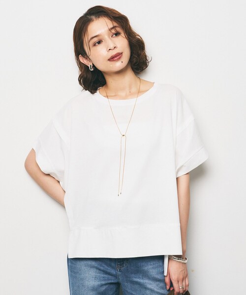 UNTITLED(アンタイトル)の「【Audrey and John Wad】ダブルシルケット天竺デザインプルオーバー(Tシャツ/カットソー・レディース・ホワイト/ブラック・02)」の3枚目の写真