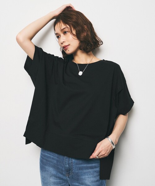 UNTITLED(アンタイトル)の「【Audrey and John Wad】ダブルシルケット天竺デザインプルオーバー(Tシャツ/カットソー・レディース・ホワイト/ブラック・02)」の7枚目の写真
