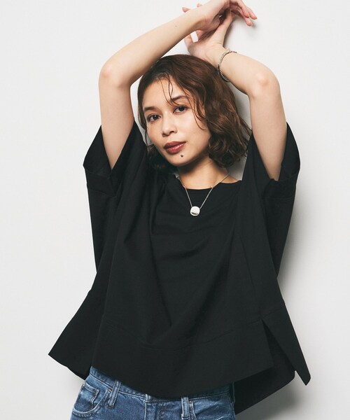 UNTITLED(アンタイトル)の「【Audrey and John Wad】ダブルシルケット天竺デザインプルオーバー(Tシャツ/カットソー・レディース・ホワイト/ブラック・02)」の8枚目の写真
