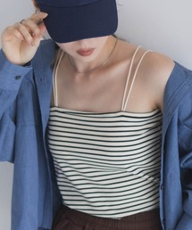 Mac-House（マックハウス）の「milli de l'air バックストラップカップ付きボーダーキャミ（キャミソール）」