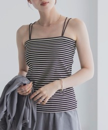 Mac-House（マックハウス）の「milli de l'air バックストラップカップ付きボーダーキャミ（キャミソール）」