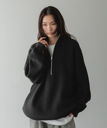 ハーフジップ」に該当するメンズのニット/セーター（ブラック