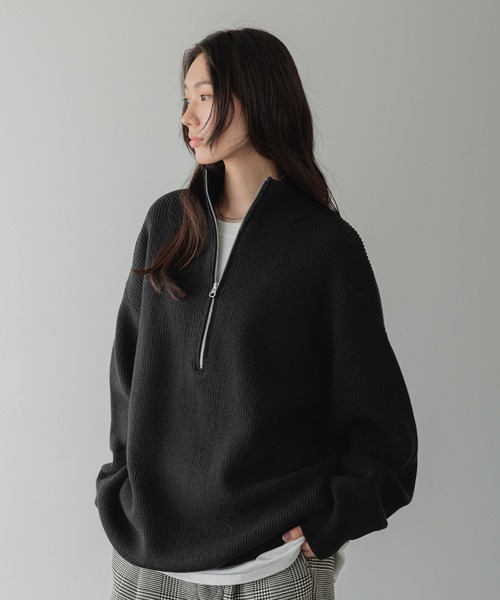 LOWRYS FARM(ローリーズファーム)の「【LFM(U)】アゼニットハーフZIPプルオーバー 593385(ニット/セーター・メンズ・ブラック/レッド/ホワイト/グレー・FREE)」の18枚目の写真