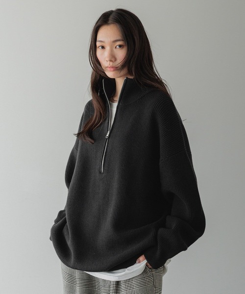 LOWRYS FARM(ローリーズファーム)の「【LFM(U)】アゼニットハーフZIPプルオーバー 593385(ニット/セーター・メンズ・ブラック/レッド/ホワイト/グレー・FREE)」の19枚目の写真