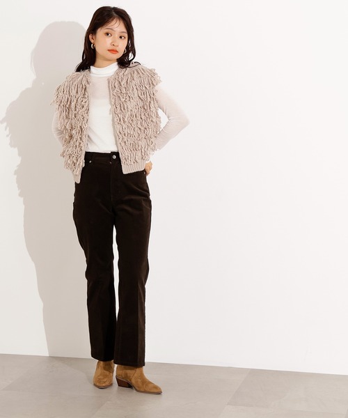 N.(N. Natural Beauty Basic)(エヌエヌナチュラルビューティーベーシック)の「ループニットベスト(ベスト・レディース・チャコールグレー/ベージュ・MEDIUM)」の14枚目の写真