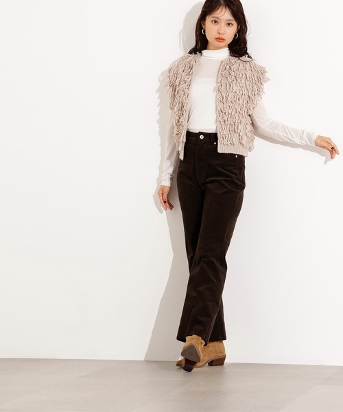 N.(N. Natural Beauty Basic)(エヌエヌナチュラルビューティーベーシック)の「ループニットベスト(ベスト・レディース・チャコールグレー/ベージュ・MEDIUM)」の15枚目の写真