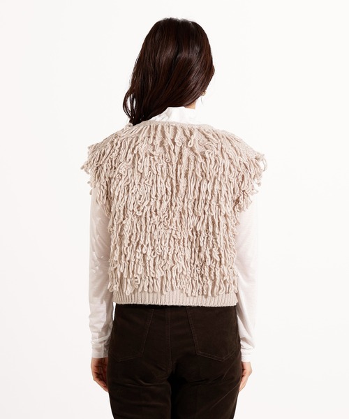 N.(N. Natural Beauty Basic)(エヌエヌナチュラルビューティーベーシック)の「ループニットベスト(ベスト・レディース・チャコールグレー/ベージュ・MEDIUM)」の18枚目の写真