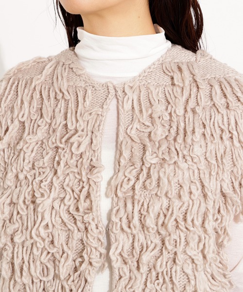 N.(N. Natural Beauty Basic)(エヌエヌナチュラルビューティーベーシック)の「ループニットベスト(ベスト・レディース・チャコールグレー/ベージュ・MEDIUM)」の19枚目の写真