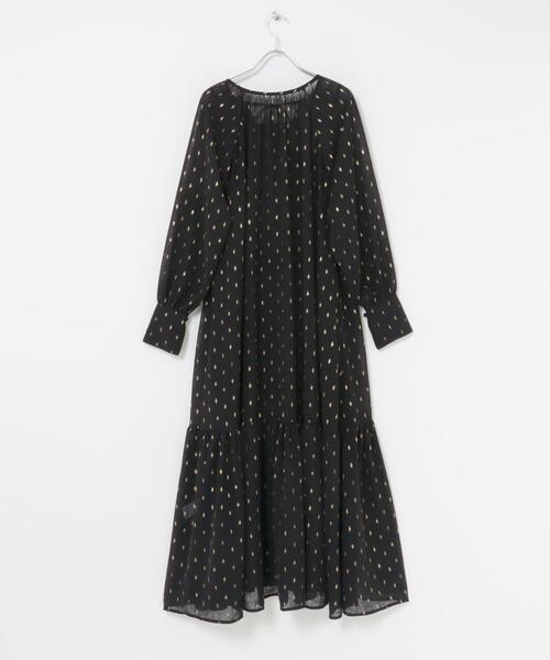 URBAN RESEARCH ROSSO WOMEN（アーバンリサーチ　ロッソ）の「ラメシアーデザインスリーブロングワンピース（ワンピース・レディース・ブラック・FREE）」の18枚目の写真