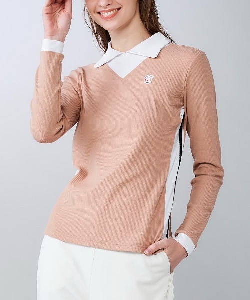 archivio（アルチビオ）の「<LADIES>配色リブプルオーバー（Tシャツ/カットソー・レディース・ベージュ/ブルー/ブラック/レッド・L/M/S）」の3枚目の写真
