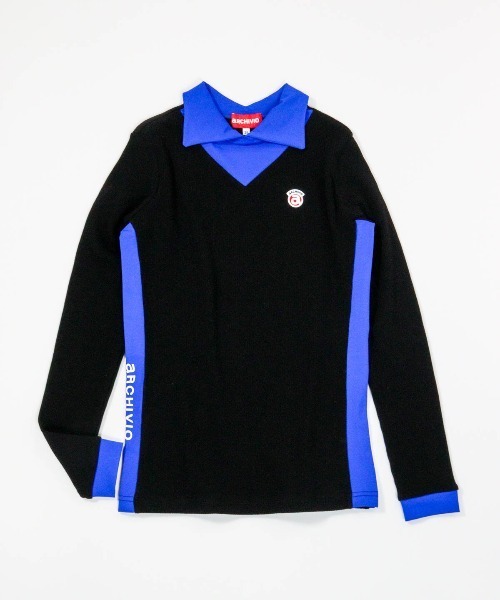 archivio（アルチビオ）の「<LADIES>配色リブプルオーバー（Tシャツ/カットソー・レディース・ベージュ/ブルー/ブラック/レッド・L/M/S）」の2枚目の写真