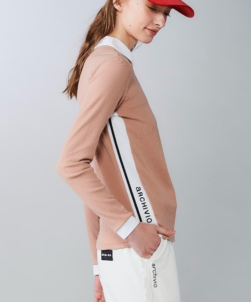 archivio（アルチビオ）の「<LADIES>配色リブプルオーバー（Tシャツ/カットソー・レディース・ベージュ/ブルー/ブラック/レッド・L/M/S）」の14枚目の写真