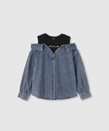 RICH MIX（リッチミックス）の「RICHMIX 肩あきフェイクシャツ（シャツ/ブラウス）」