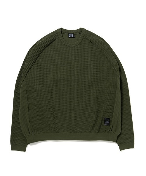 430(フォーサーティ)の「mn3164-ATHLETIC MESH KNIT C&S ニットカットソー(25-147)(ニット/セーター・メンズ・オフホワイト/カーキ/ブラック/ネイビー・3/2/1/0)」の3枚目の写真