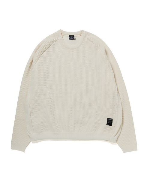430(フォーサーティ)の「mn3164-ATHLETIC MESH KNIT C&S ニットカットソー(25-147)(ニット/セーター・メンズ・オフホワイト/カーキ/ブラック/ネイビー・3/2/1/0)」の6枚目の写真