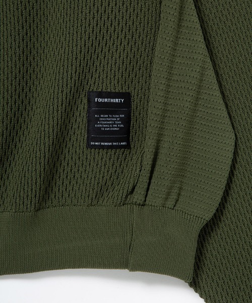 430(フォーサーティ)の「mn3164-ATHLETIC MESH KNIT C&S ニットカットソー(25-147)(ニット/セーター・メンズ・オフホワイト/カーキ/ブラック/ネイビー・3/2/1/0)」の12枚目の写真