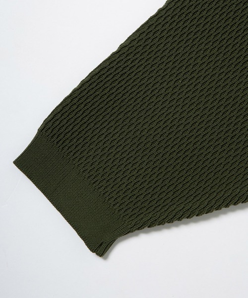 430(フォーサーティ)の「mn3164-ATHLETIC MESH KNIT C&S ニットカットソー(25-147)(ニット/セーター・メンズ・オフホワイト/カーキ/ブラック/ネイビー・3/2/1/0)」の14枚目の写真