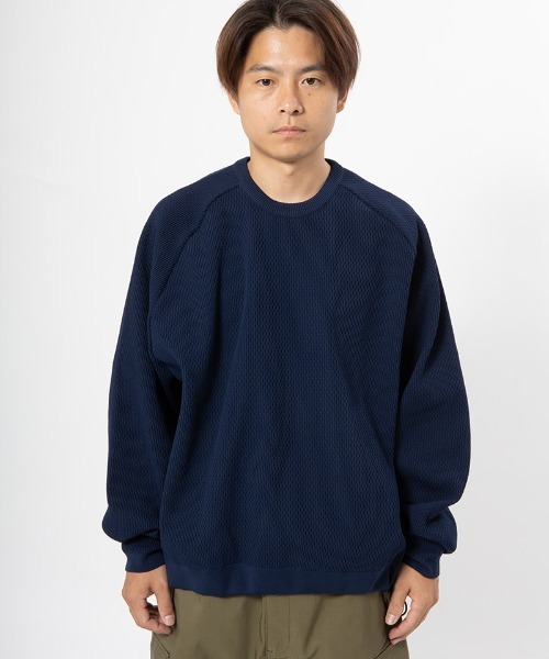 430(フォーサーティ)の「mn3164-ATHLETIC MESH KNIT C&S ニットカットソー(25-147)(ニット/セーター・メンズ・オフホワイト/カーキ/ブラック/ネイビー・3/2/1/0)」の17枚目の写真