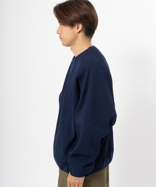 430(フォーサーティ)の「mn3164-ATHLETIC MESH KNIT C&S ニットカットソー(25-147)(ニット/セーター・メンズ・オフホワイト/カーキ/ブラック/ネイビー・3/2/1/0)」の18枚目の写真