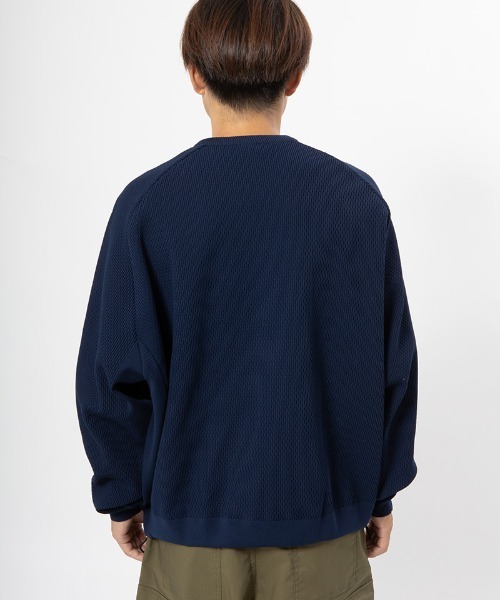 430(フォーサーティ)の「mn3164-ATHLETIC MESH KNIT C&S ニットカットソー(25-147)(ニット/セーター・メンズ・オフホワイト/カーキ/ブラック/ネイビー・3/2/1/0)」の19枚目の写真