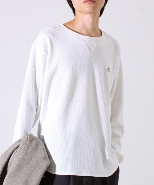 GEVACO（ゲバコ）の「【レイヤードに最適】【GEVACO】ワッフル素材ロングスリーブTシャツ（Tシャツ/カットソー・メンズ・ネイビー/アイボリー/チャコールグレー・M/L）」の2枚目の写真