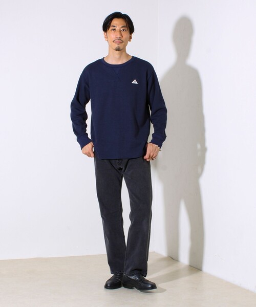 GEVACO（ゲバコ）の「【レイヤードに最適】【GEVACO】ワッフル素材ロングスリーブTシャツ（Tシャツ/カットソー・メンズ・ネイビー/アイボリー/チャコールグレー・M/L）」の8枚目の写真