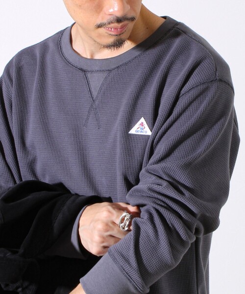 GEVACO（ゲバコ）の「【レイヤードに最適】【GEVACO】ワッフル素材ロングスリーブTシャツ（Tシャツ/カットソー・メンズ・ネイビー/アイボリー/チャコールグレー・M/L）」の14枚目の写真