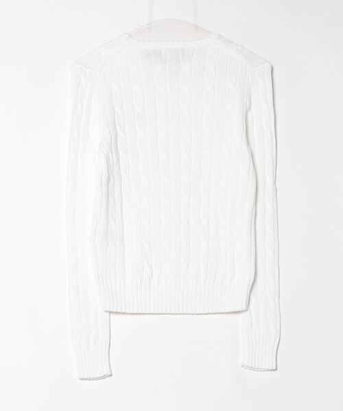 POLO RALPH LAUREN（ポロ ラルフ ローレン）の「ケーブルニット コットン クルーネック セーター（ニット/セーター・レディース・ホワイト・XS/XL/S/M/L）」の2枚目の写真
