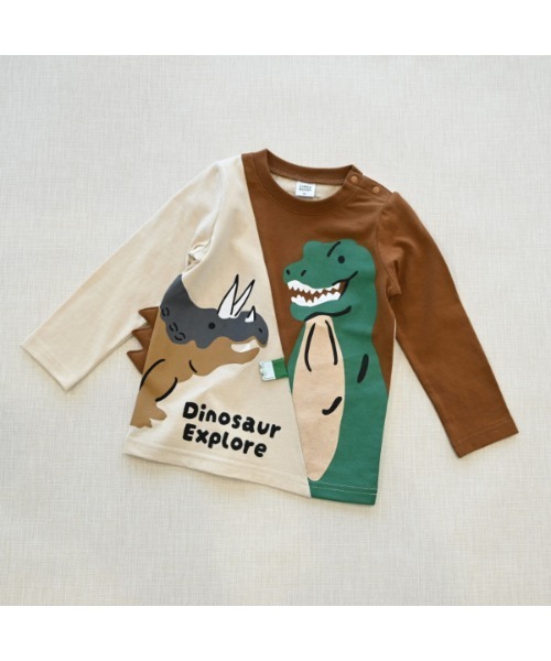 CHEEK ROOM（チークルーム）の「チークルーム 恐竜　ロングＴシャツ（Tシャツ/カットソー・キッズ・アイボリー/ブラック/オフホワイト・90cm/100cm/110cm/120cm/130cm/80ｃｍ）」の10枚目の写真