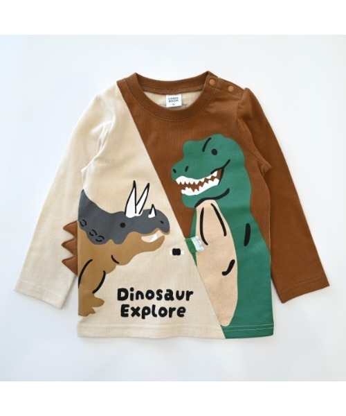 CHEEK ROOM（チークルーム）の「チークルーム 恐竜　ロングＴシャツ（Tシャツ/カットソー・キッズ・アイボリー/ブラック/オフホワイト・90cm/100cm/110cm/120cm/130cm/80ｃｍ）」の14枚目の写真