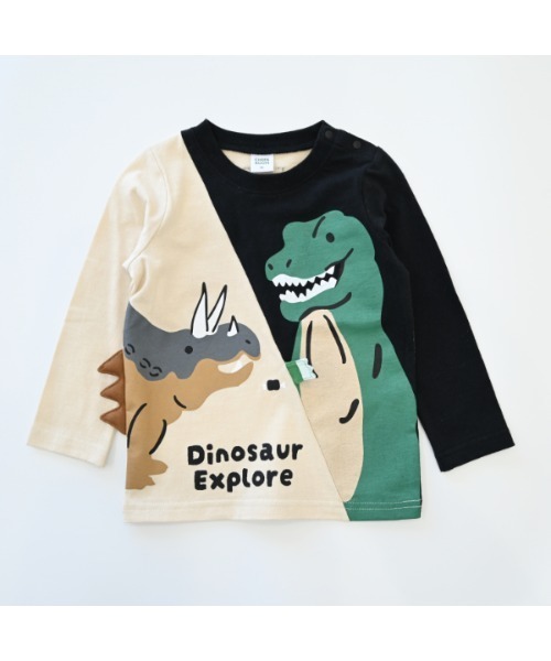 CHEEK ROOM（チークルーム）の「チークルーム 恐竜　ロングＴシャツ（Tシャツ/カットソー・キッズ・アイボリー/ブラック/オフホワイト・90cm/100cm/110cm/120cm/130cm/80ｃｍ）」の17枚目の写真