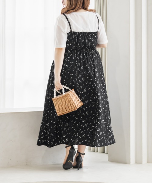 CLETTE(クレット)の「CLETTEオリジナルチューリップ柄キャミワンピース(ワンピース・レディース・ブラック/オフホワイト・4L/3L/LL)」の10枚目の写真