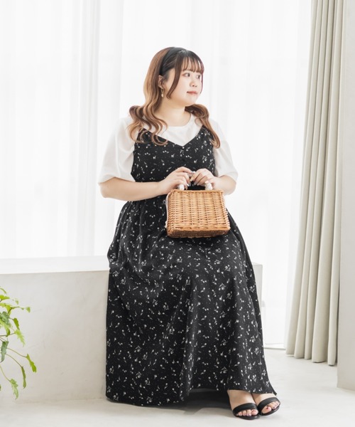 Yue♡　チューリップ柄キャミワンピ　Lサイズ CLETTEオリジナルチューリップ柄キャミワンピース（ワンピース