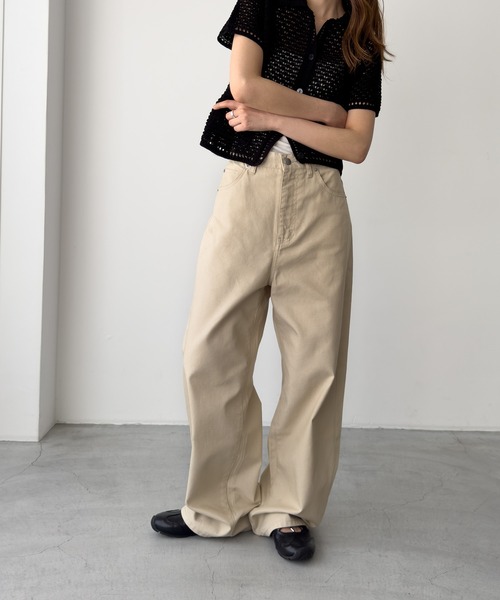 CANAL JEAN ワイドパンツ CANAL JEAN カットオフデニムワイドパンツ