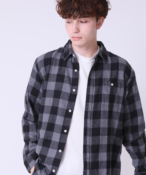 ARCADE（アーケード）の「秋服 ヴィンテージテイスト フランネルチェックシャツ ネルシャツ（シャツ/ブラウス・メンズ・ワイン/ブラウン系1/ブラック系6/レッド系4/ブラック系1/グリーン系1/イエロー系1/ブラック系3/グリーン系2/ネイビー系1/ホワイト系1/ブラック系5/レッド系2/ブラック系4/ベージュ系1/グリーン系3/レッド系3・M/XL/L）」の7枚目の写真