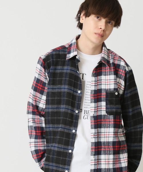 ARCADE（アーケード）の「秋服 ヴィンテージテイスト フランネルチェックシャツ ネルシャツ（シャツ/ブラウス・メンズ・ワイン/ブラウン系1/ブラック系6/レッド系4/ブラック系1/グリーン系1/イエロー系1/ブラック系3/グリーン系2/ネイビー系1/ホワイト系1/ブラック系5/レッド系2/ブラック系4/ベージュ系1/グリーン系3/レッド系3・M/XL/L）」の16枚目の写真