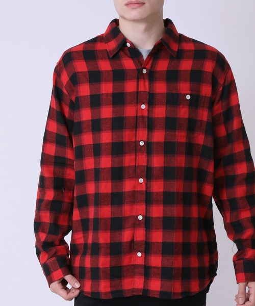 ARCADE（アーケード）の「秋服 ヴィンテージテイスト フランネルチェックシャツ ネルシャツ（シャツ/ブラウス・メンズ・ワイン/ブラウン系1/ブラック系6/レッド系4/ブラック系1/グリーン系1/イエロー系1/ブラック系3/グリーン系2/ネイビー系1/ホワイト系1/ブラック系5/レッド系2/ブラック系4/ベージュ系1/グリーン系3/レッド系3・M/XL/L）」の17枚目の写真