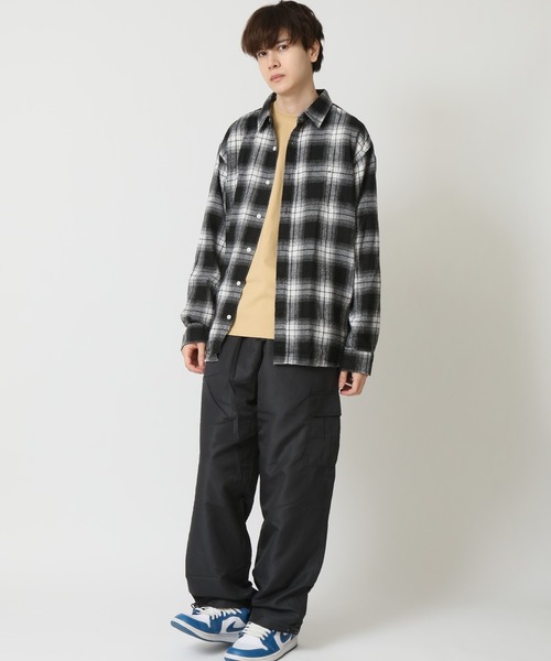 ARCADE（アーケード）の「秋服 ヴィンテージテイスト フランネルチェックシャツ ネルシャツ（シャツ/ブラウス・メンズ・ワイン/ブラウン系1/ブラック系6/レッド系4/ブラック系1/グリーン系1/イエロー系1/ブラック系3/グリーン系2/ネイビー系1/ホワイト系1/ブラック系5/レッド系2/ブラック系4/ベージュ系1/グリーン系3/レッド系3・M/XL/L）」の18枚目の写真