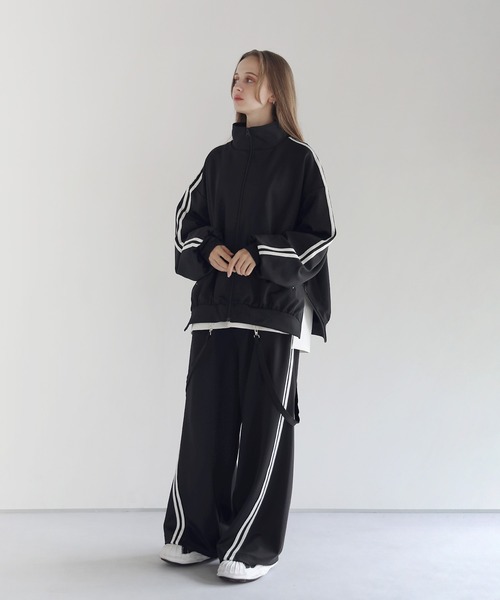 LILL（リル）の「オーバーサイズカーブトラックパンツ（その他パンツ・メンズ・ブラック×パープル/ホワイト/ブラック・M/S/XL/L）」の10枚目の写真