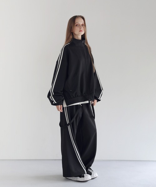 LILL（リル）の「オーバーサイズカーブトラックパンツ（その他パンツ・メンズ・ブラック×パープル/ホワイト/ブラック・M/S/XL/L）」の11枚目の写真