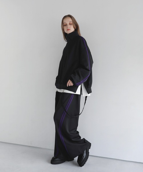 LILL（リル）の「オーバーサイズカーブトラックパンツ（その他パンツ・メンズ・ブラック×パープル/ホワイト/ブラック・M/S/XL/L）」の13枚目の写真