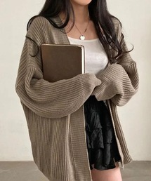 ニット カーディガン ミドルゲージ