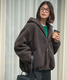 green label relaxing | 【WEB限定】<at ease>フェイクシープファー フード ブルゾン(その他アウター)