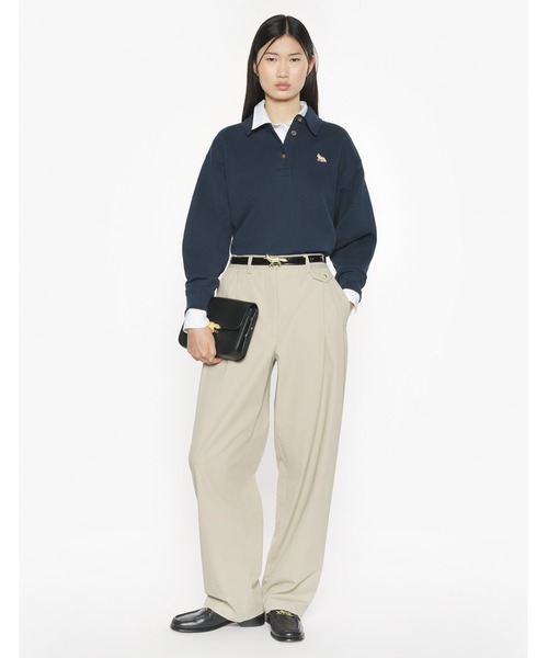 Maison Kitsune（メゾンキツネ）の「BABY FOX CROPPED POLO SWEATSHIRT（スウェット・レディース・ネイビー・XS/S/M/L）」の3枚目の写真