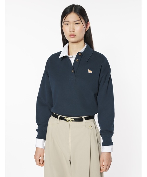 Maison Kitsune（メゾンキツネ）の「BABY FOX CROPPED POLO SWEATSHIRT（スウェット・レディース・ネイビー・XS/S/M/L）」の5枚目の写真